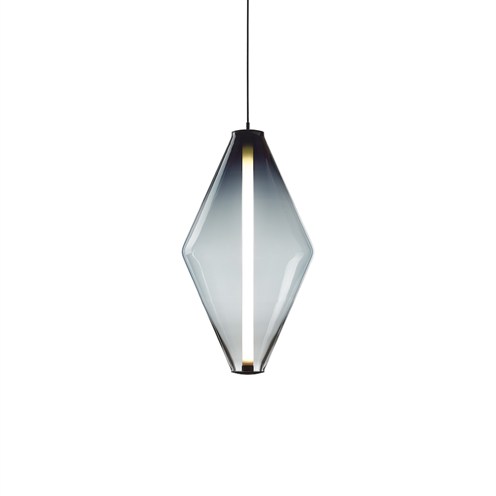 Bomma+Buoy Pendant Double Cone LED 20W 2140lm 2700K CRI>90, hämardatav DALI, rippvalgusti, suitsune klaas/must
